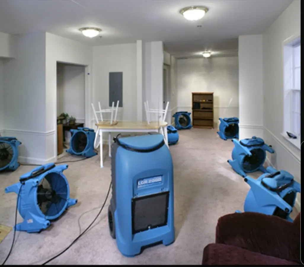 Air movers and dehumidifier setup for Water Extraction & Removal in Adelanto